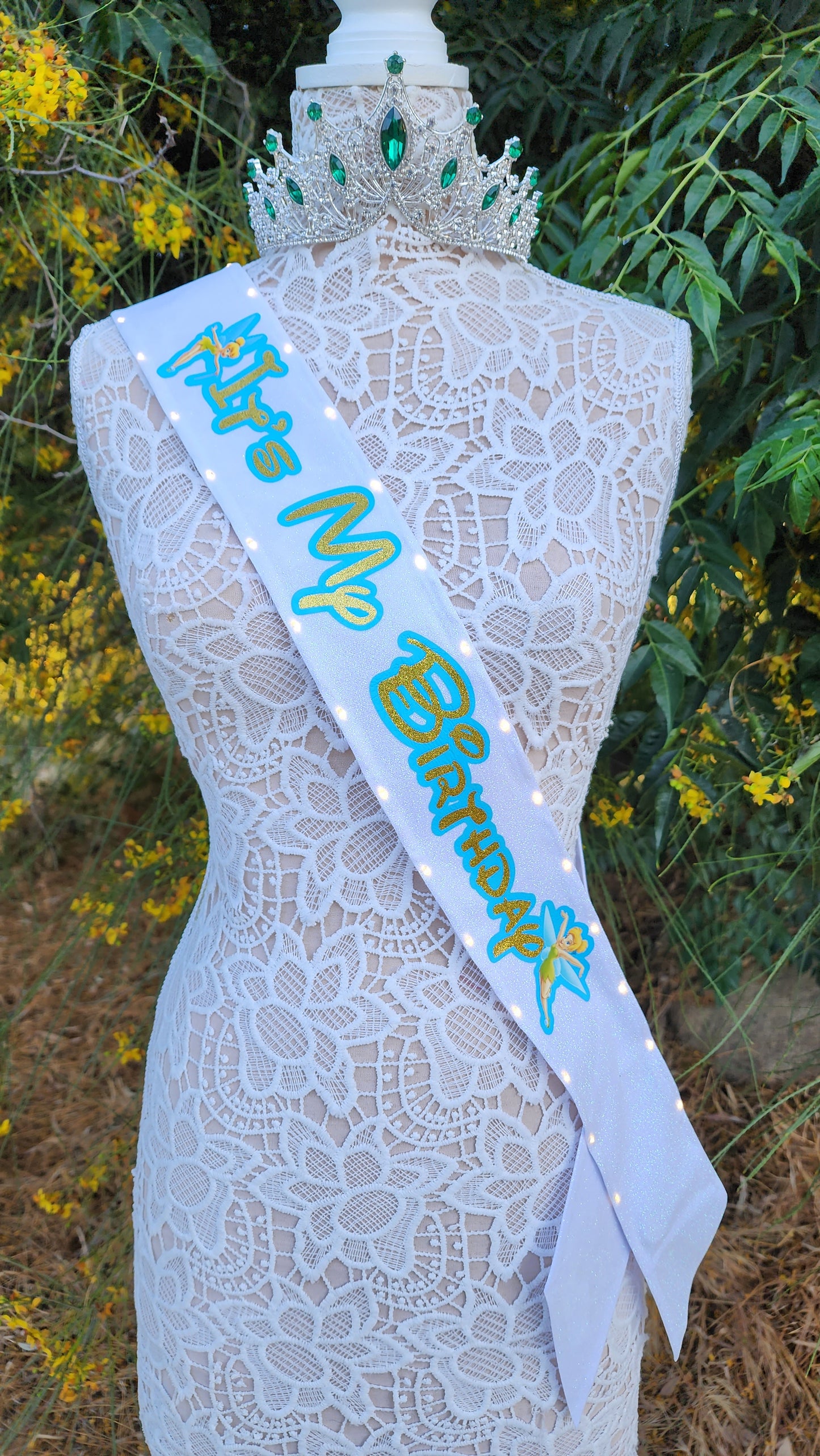 Pixie Dust Fairy Light Up Birthday Sash | Light Up Birthday Celebration LED Party Accessory