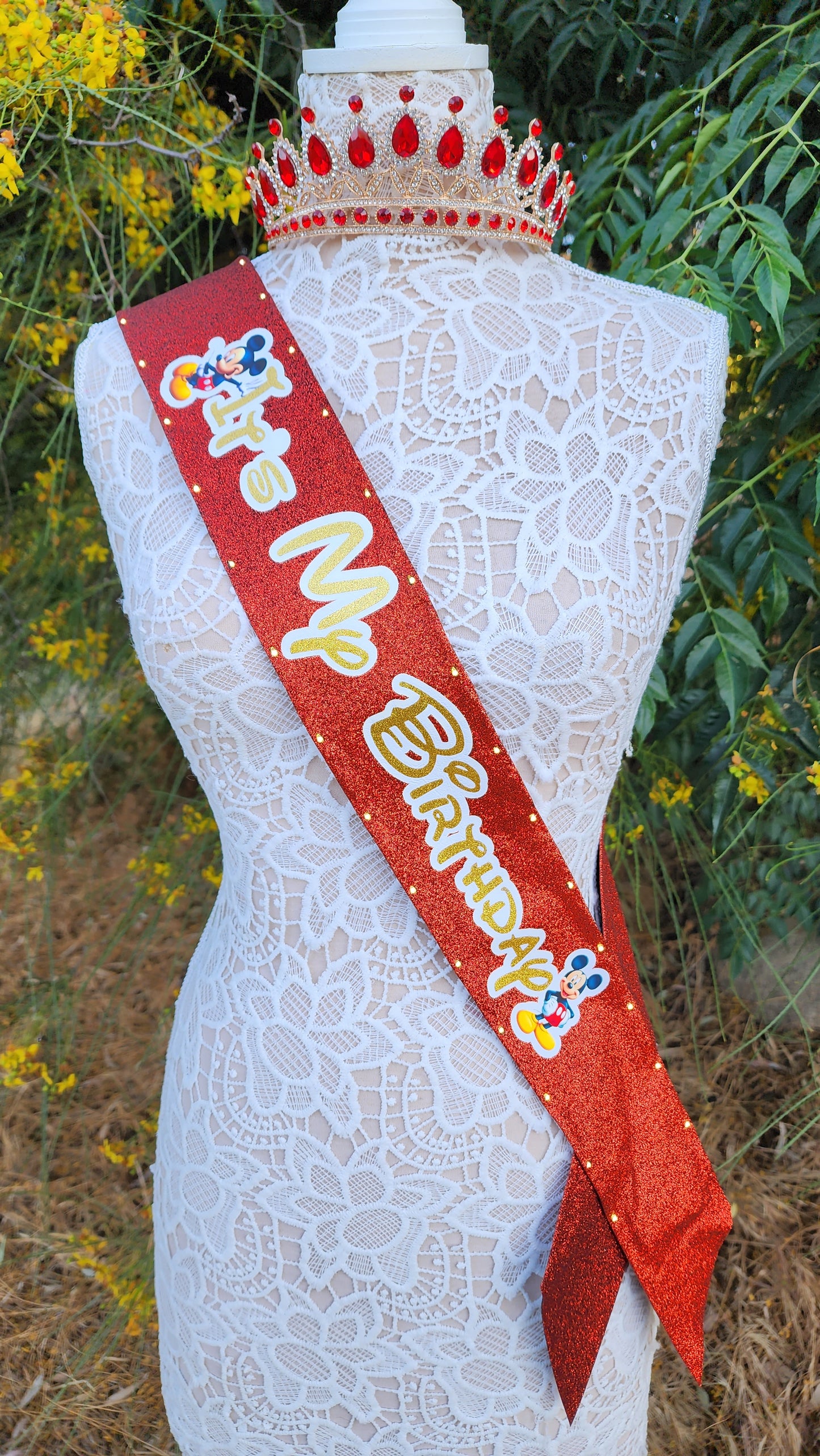 Boy Mouse Light Up Birthday Sash | Light Up Birthday Celebration LED Party Accessory