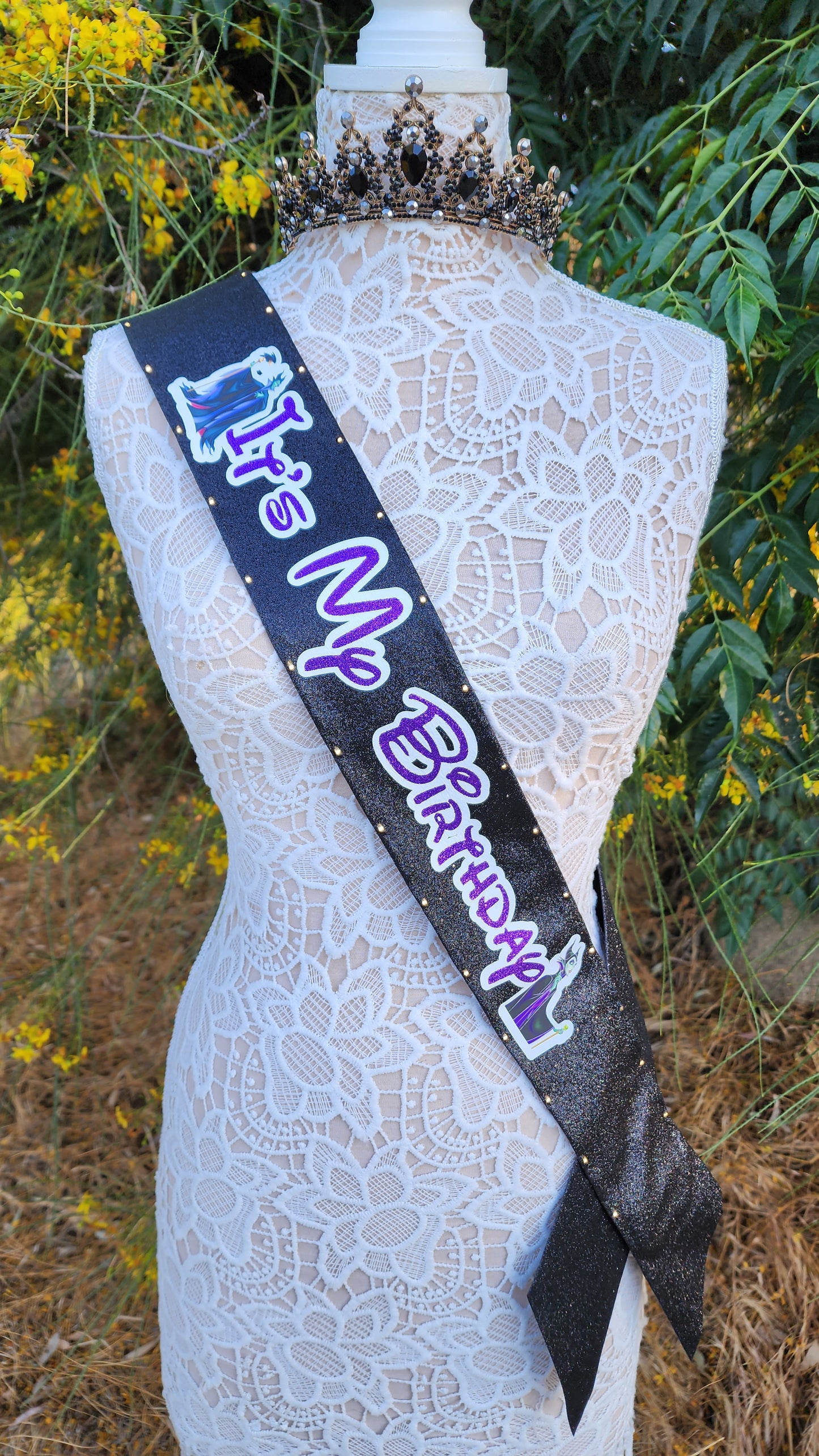 Evil Fairy Light Up Birthday Sash | Light Up Birthday Celebration LED Party Accessory