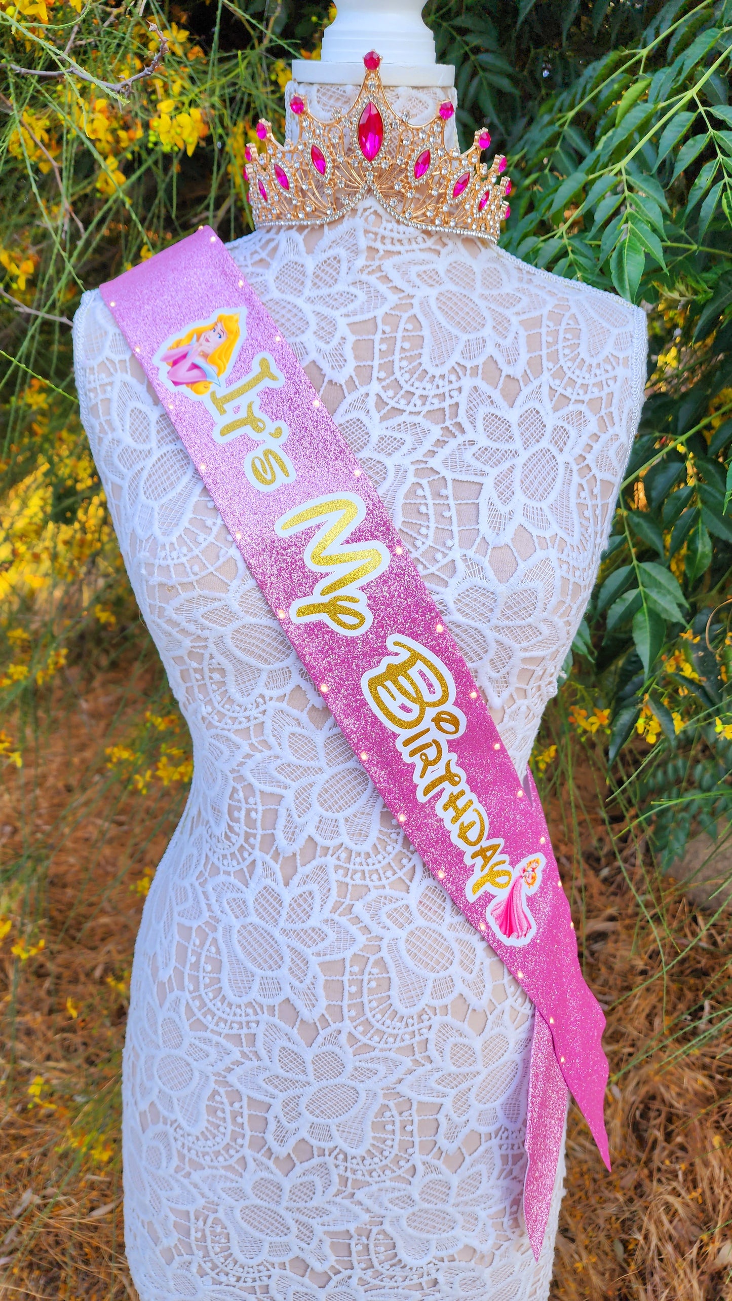 Dreamy Princess Light Up Birthday Sash | Light Up Birthday Celebration LED Party Accessory