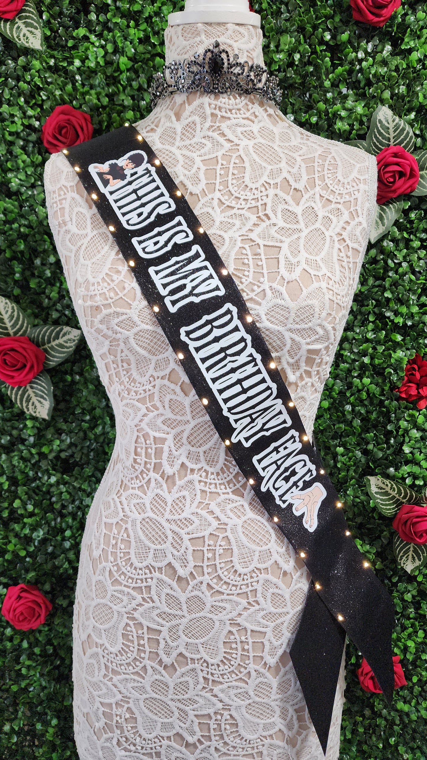 Women Crush Wednesday Light Up Birthday Sash | LED Birthday Party Sash, Halloween Birthday Accessory