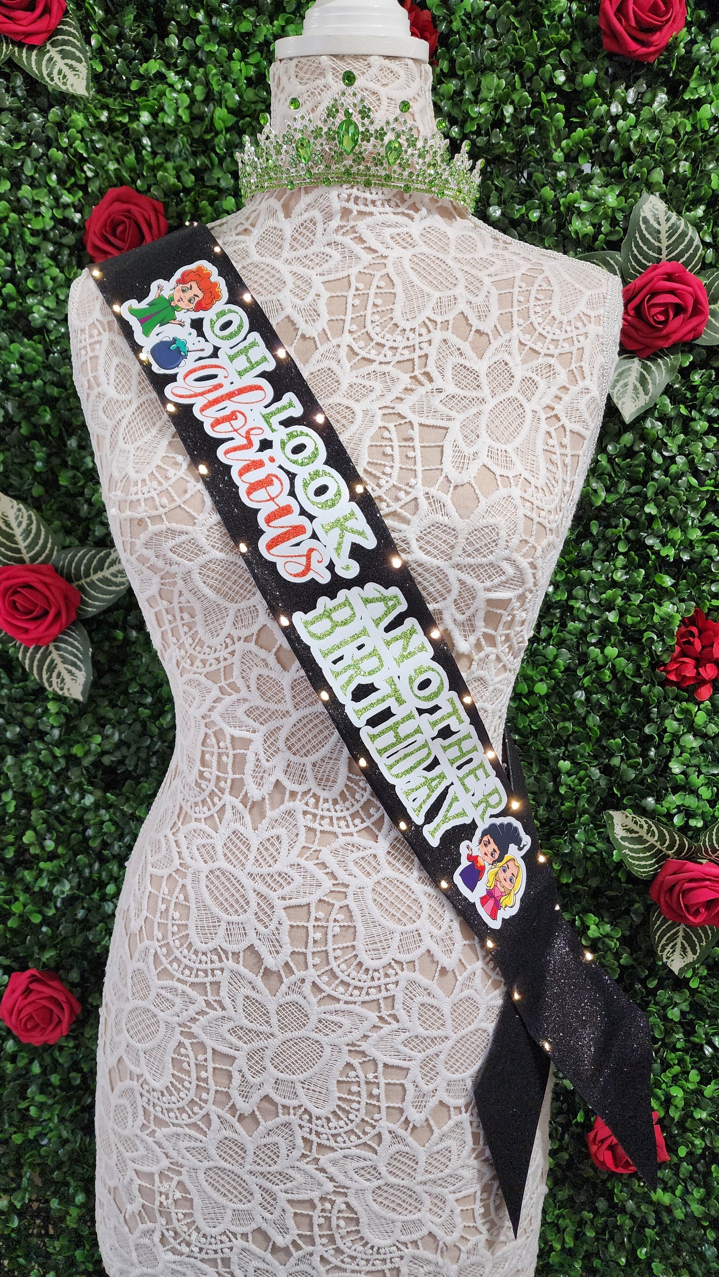 Witchy Sisters Light Up Birthday Sash | Birthday Party Sash, Halloween Birthday Accessory
