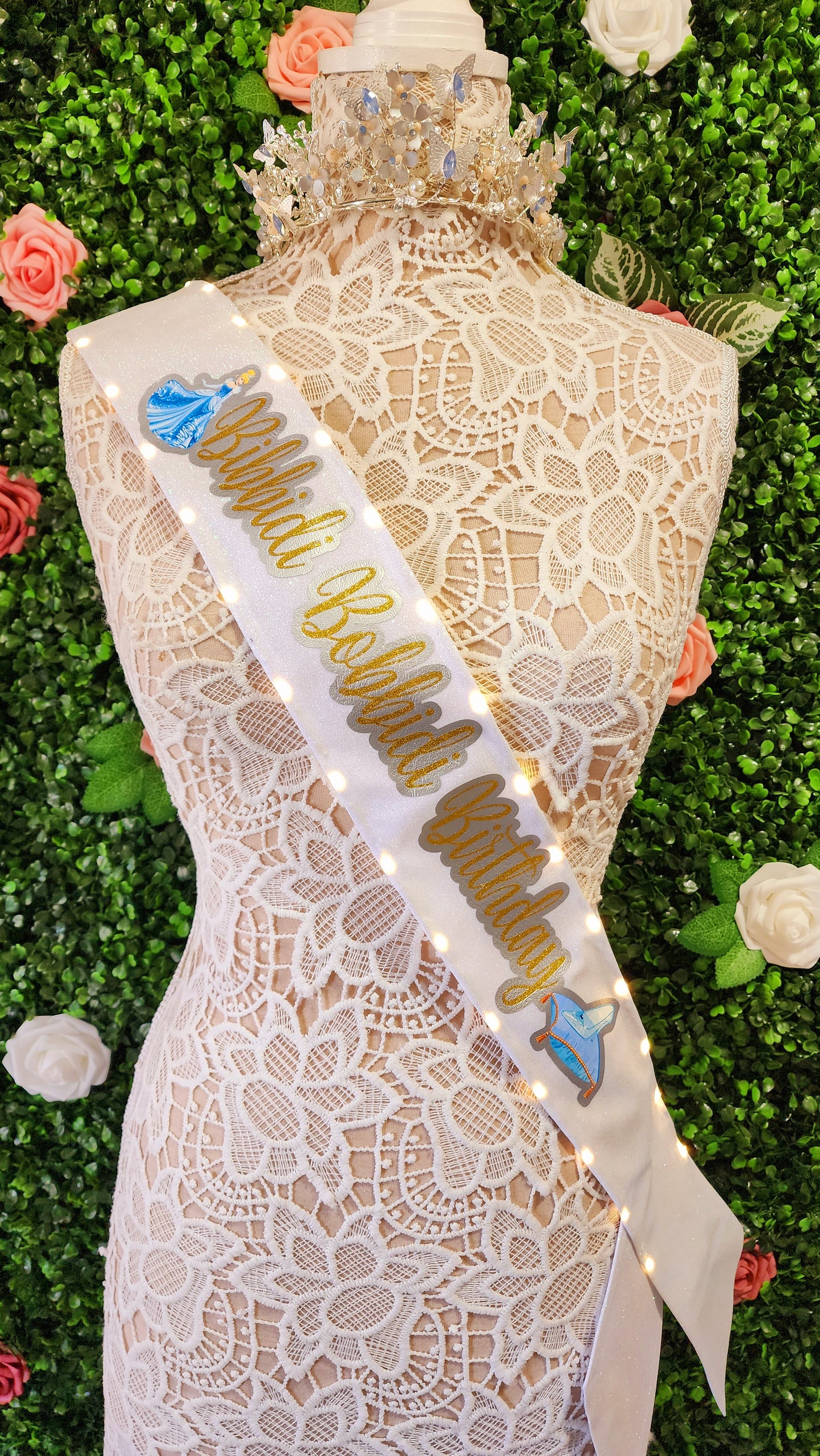Stroke Of Midnight Princess Light-Up Birthday Sash | Light Up Birthday Celebration LED Party Accessory