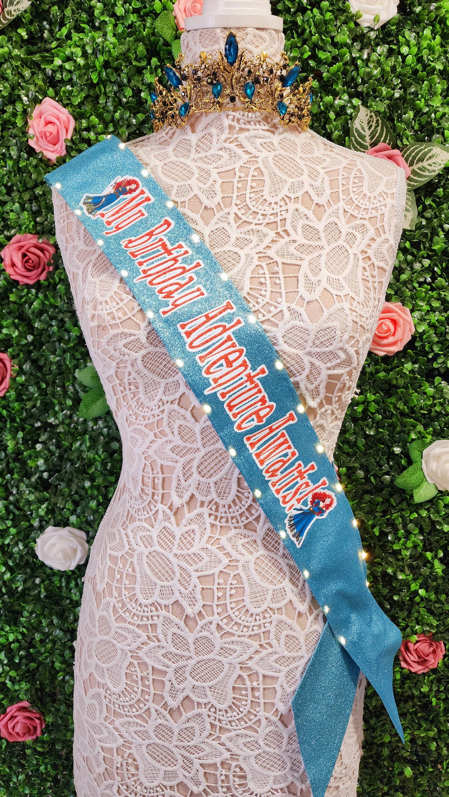 Courageous Princess Light Up Birthday Sash | Light Up Birthday Celebration LED Party Accessory