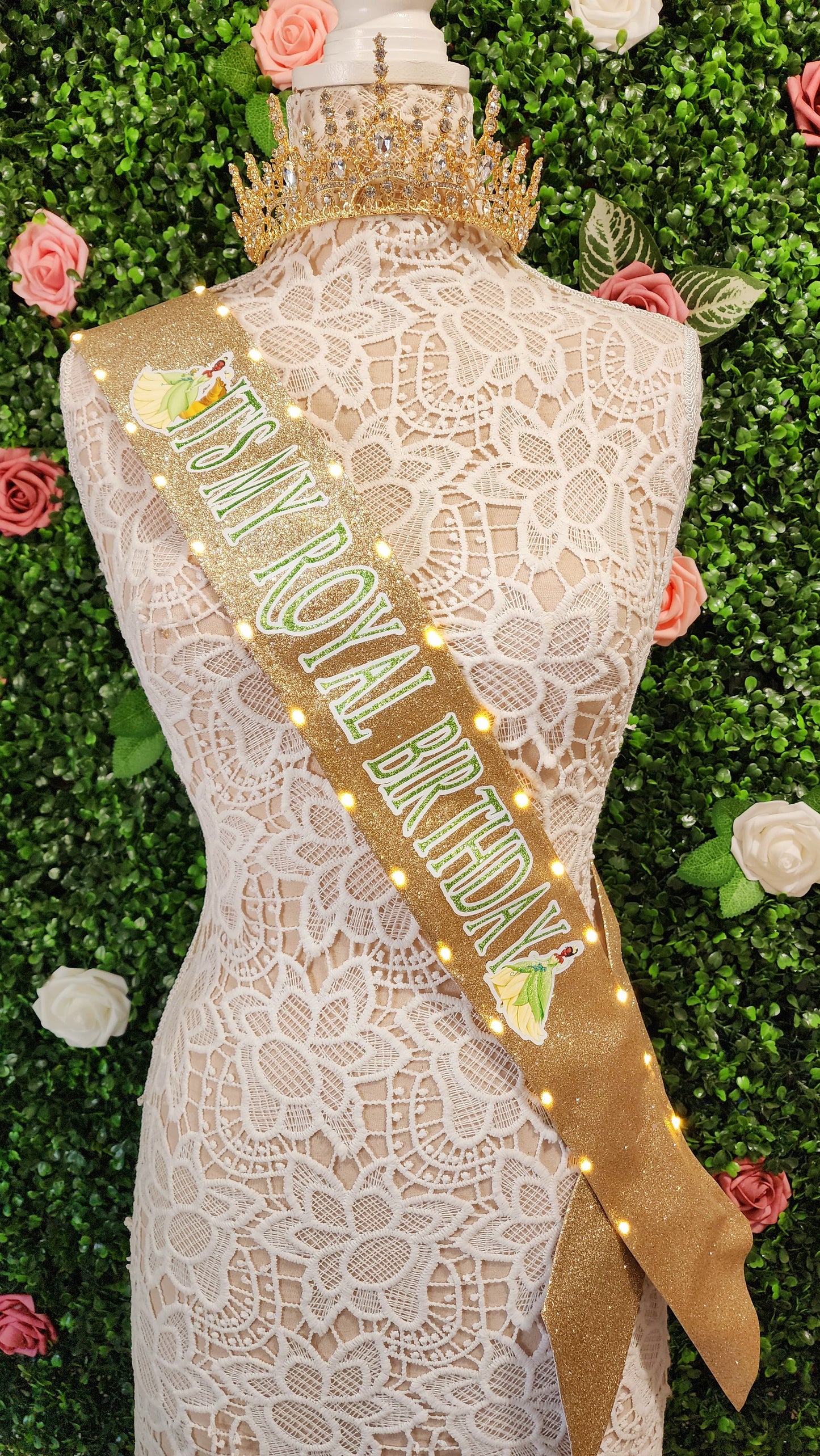 Beignet Princess Light Up Birthday Sash | Light Up Birthday Celebration LED Party Accessory
