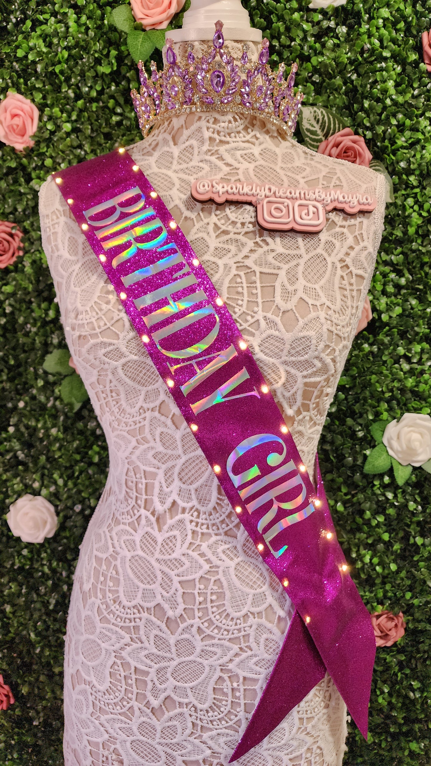 BIRTHDAY GIRL Light Up Birthday Sash | Light Up Birthday Celebration LED Party Accessory