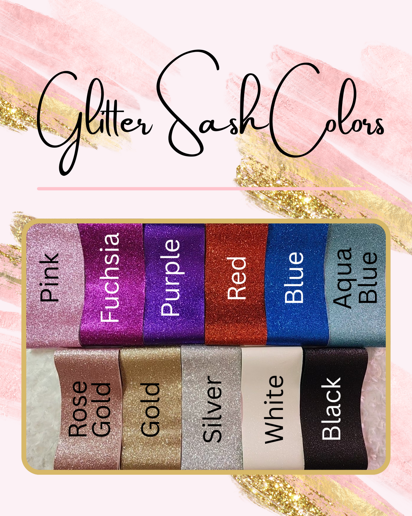 Custom Glitter Light-Up Sash | Personalized LED Party Sash for Birthdays, Brides, Bachelorettes, Sweet 16, Quinceañera (Extra Length OVER 66 inches)