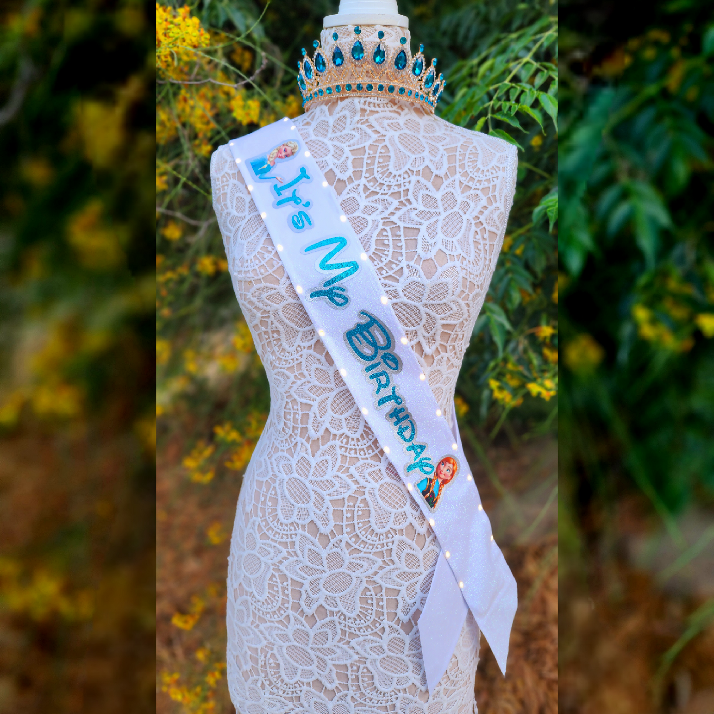 Ice Princesses Light Up Birthday Sash | Light Up Birthday Celebration LED Party Accessory