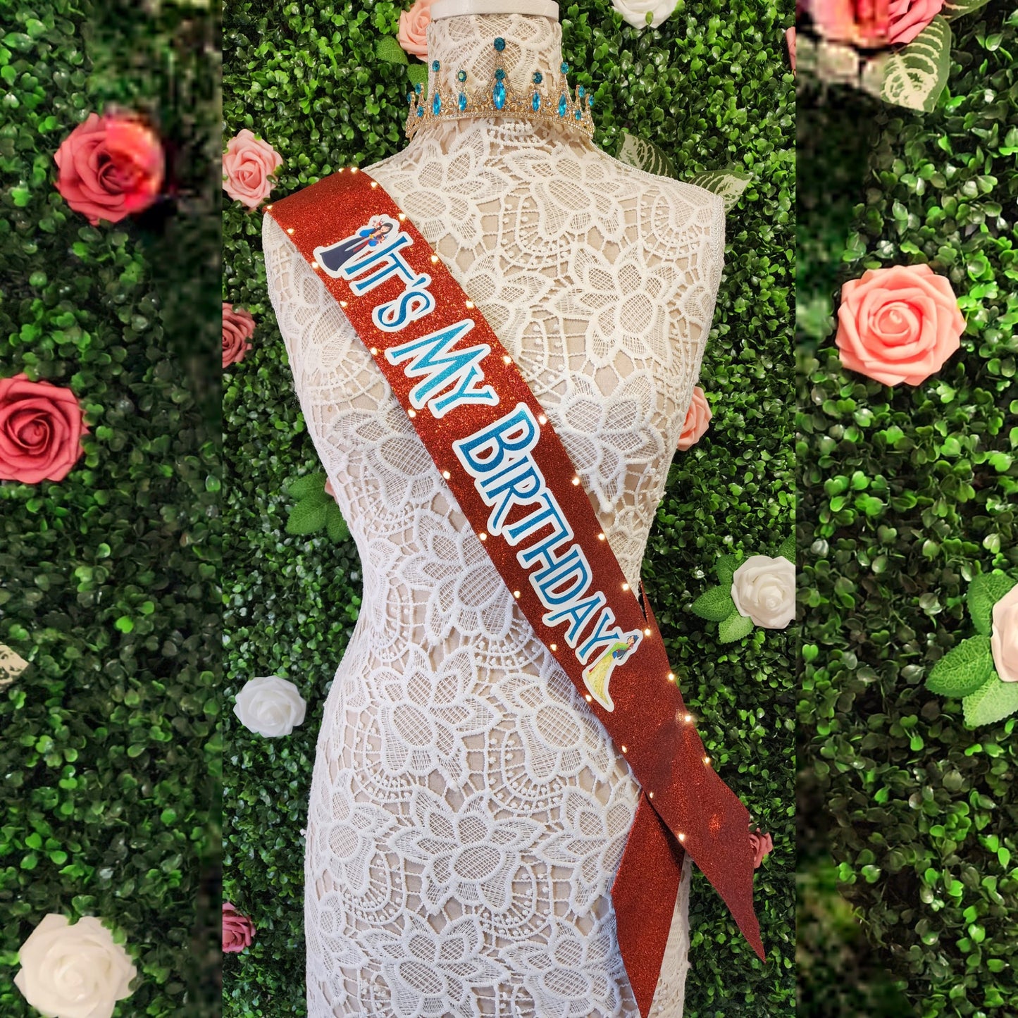 Fearless Warrior Princess Light-Up Birthday Sash | Light Up Birthday Celebration LED Party Accessory