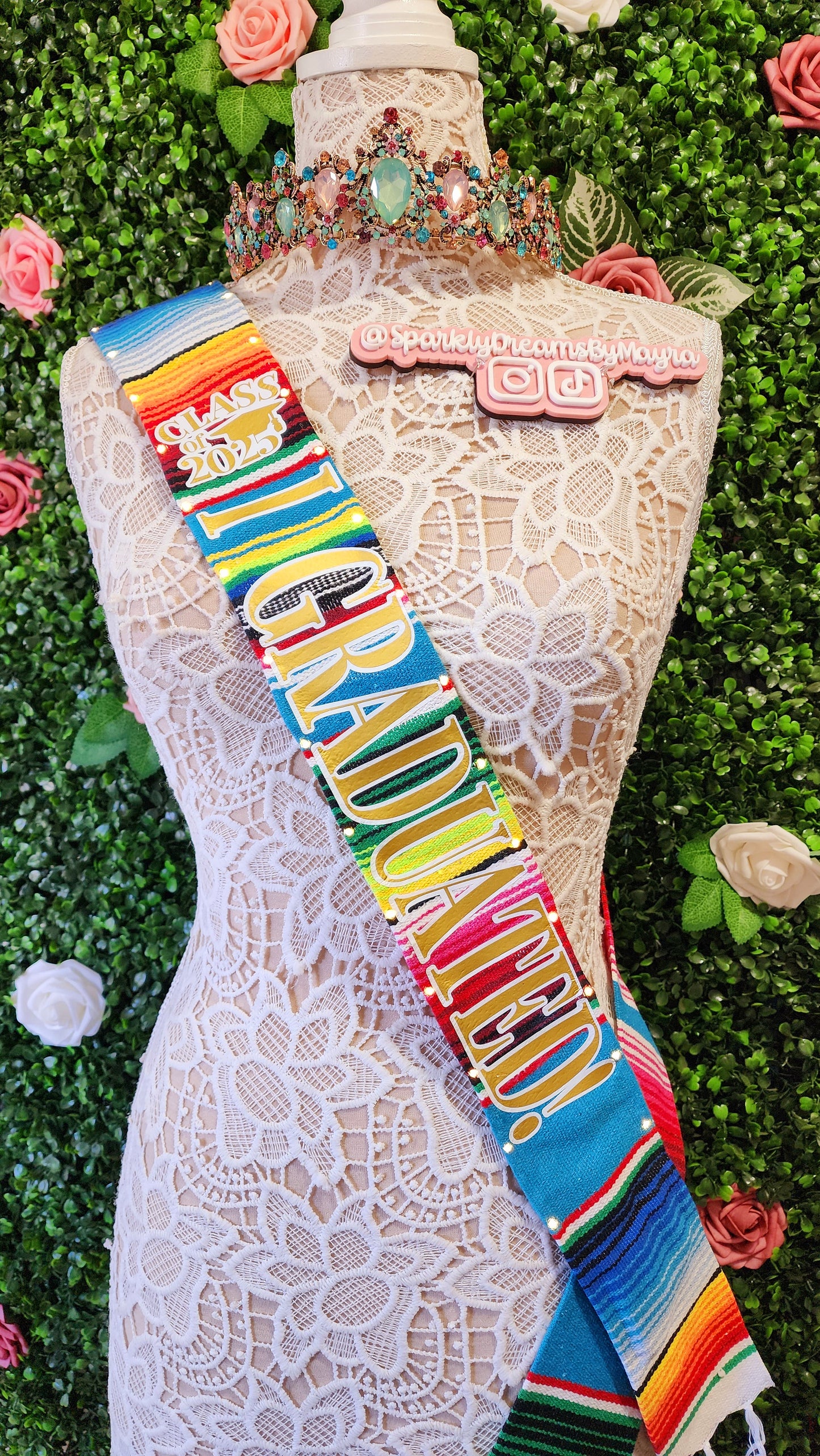 "Class of 2025 I GRADUATED!" Light Up Sash | Light Up Graduation Celebration LED Party Accessory