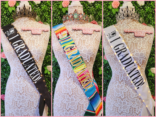 "Class of 2025 I GRADUATED!" Light Up Sash | Light Up Graduation Celebration LED Party Accessory