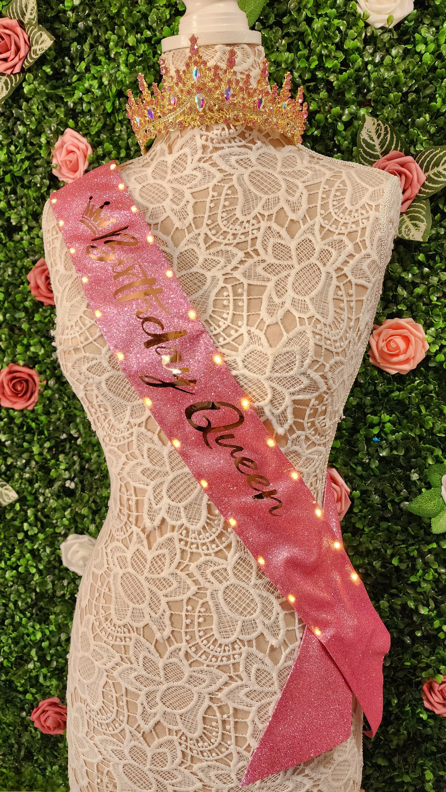 Birthday Queen Light Up Birthday Sash | Light Up Birthday Celebration LED Party Accessory