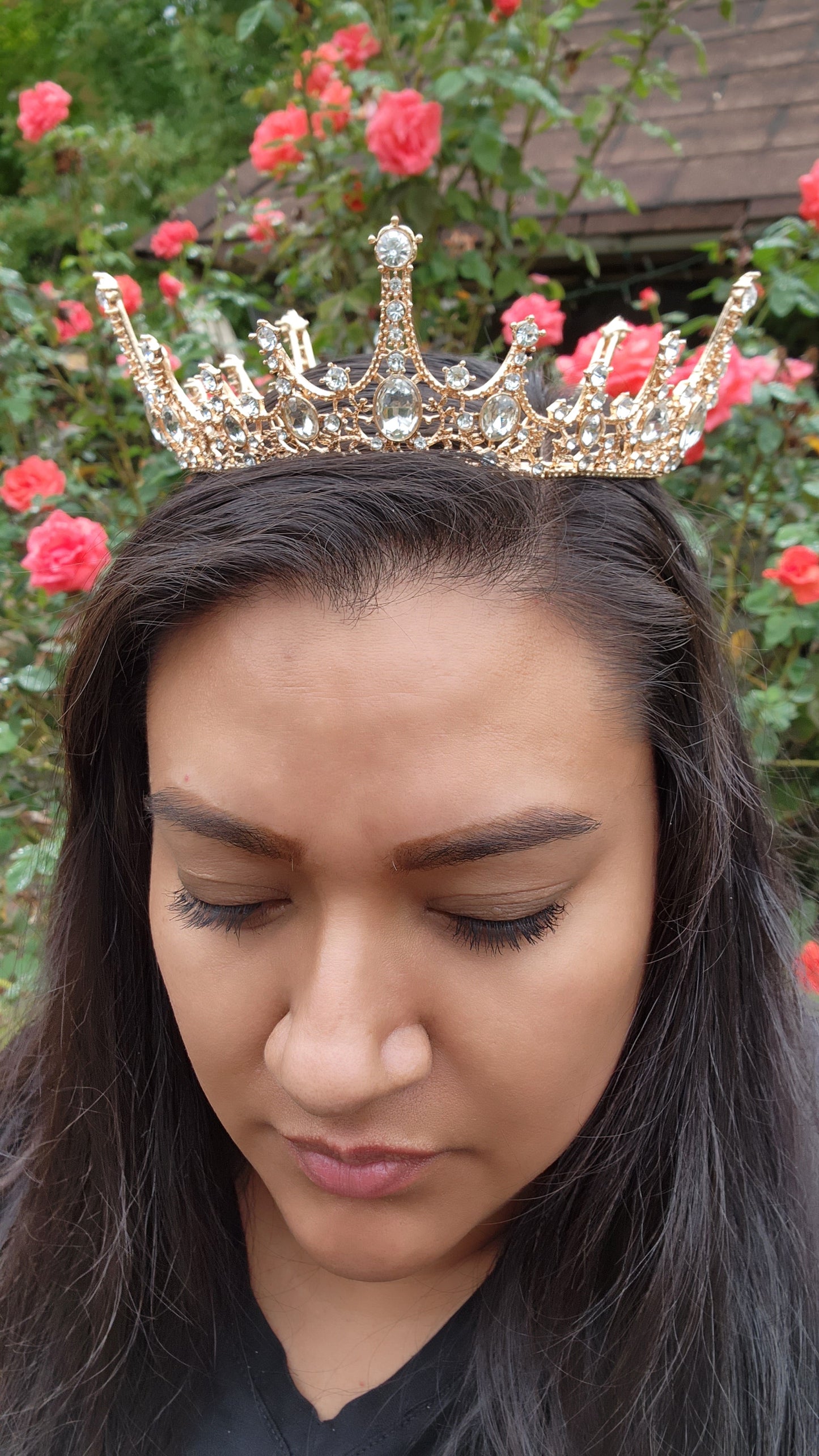 Gold Crown with Silver Rhinestones (149)