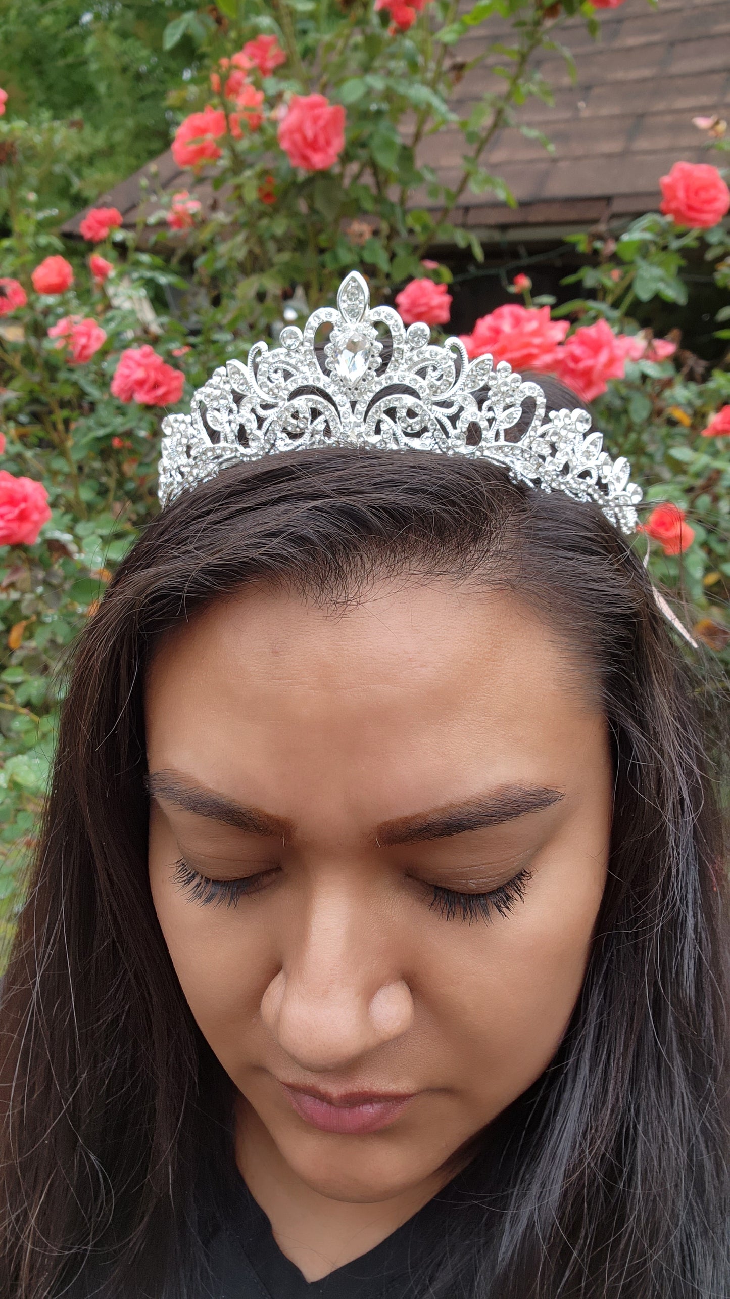 Kid's Silver Tiara with Lime Green Rhinestones (249)