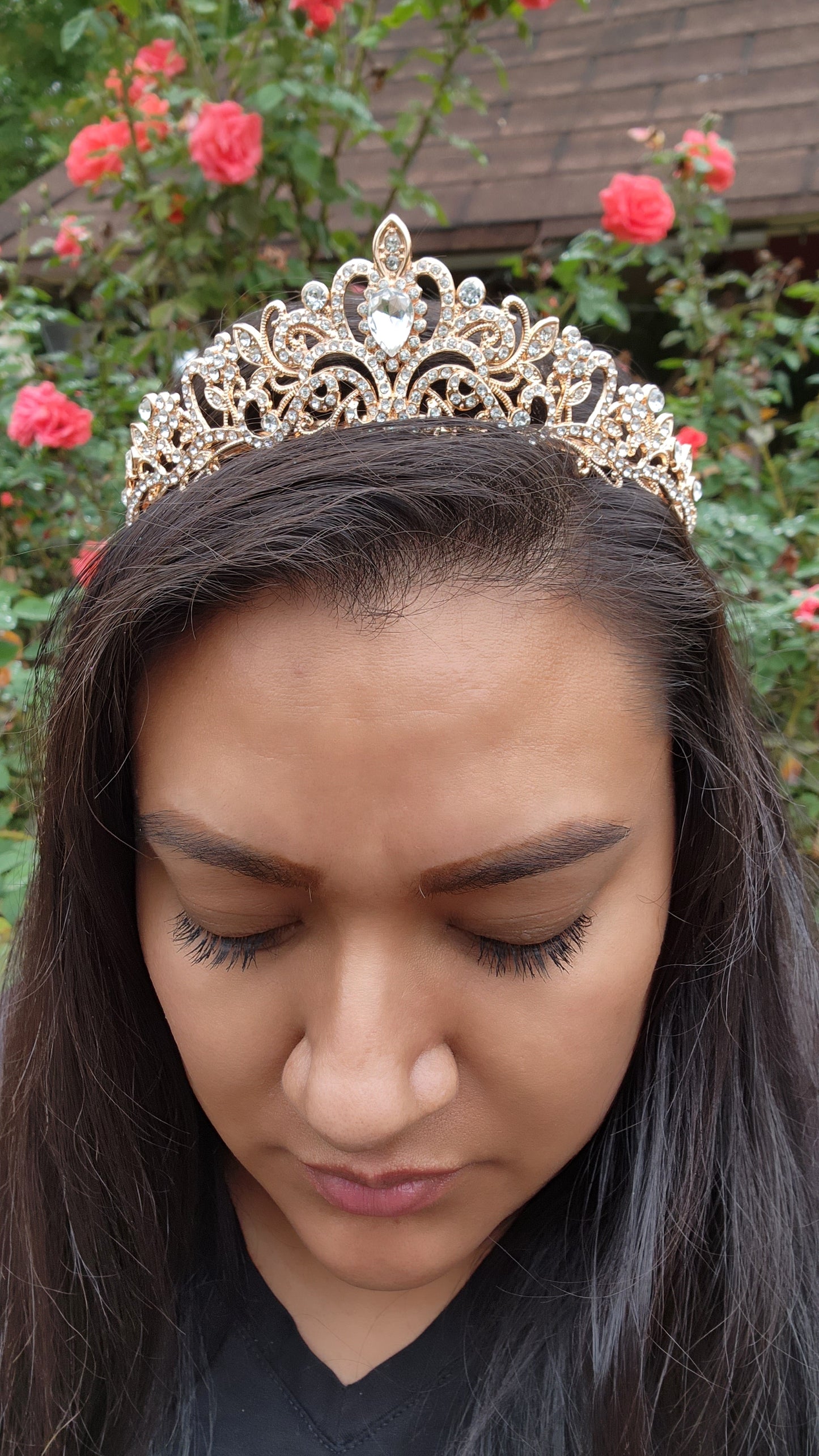 Kid's Rose Gold Tiara with Silver Rhinestones (147)