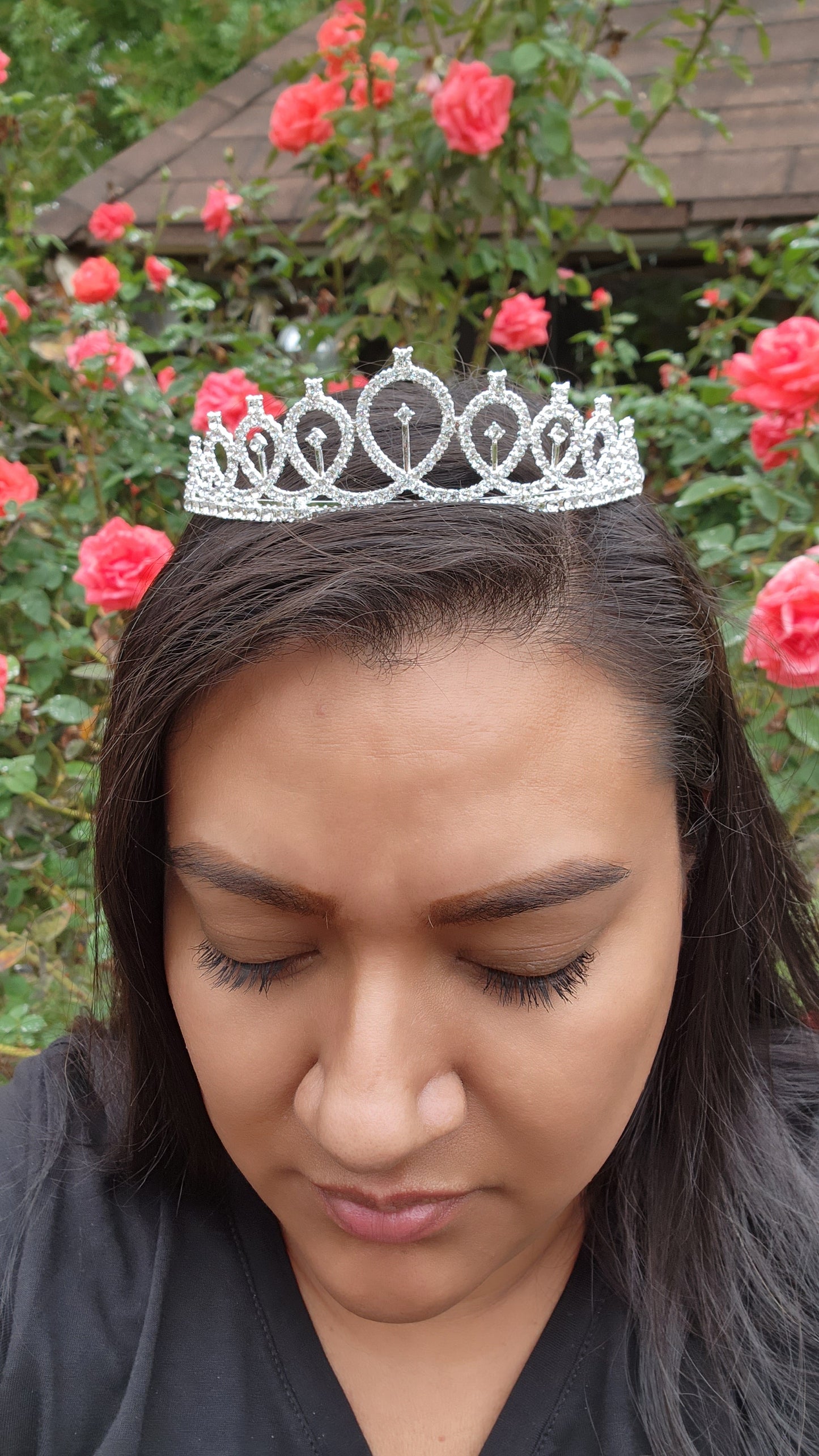 Kid's Silver Tiara with Silver Rhinestones (123)