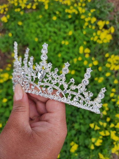 Silver Tiara with Silver Rhinestones (201)