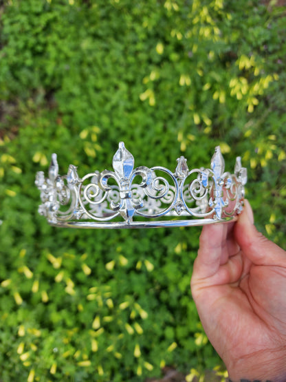 Unisex Silver Crown with Silver Rhinestones (211)