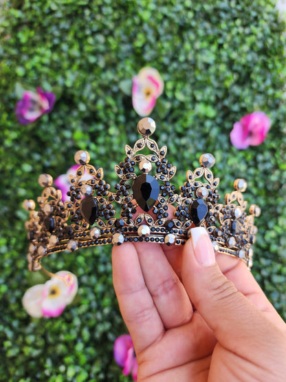 Bronze Tiara with Black Rhinestones (48)