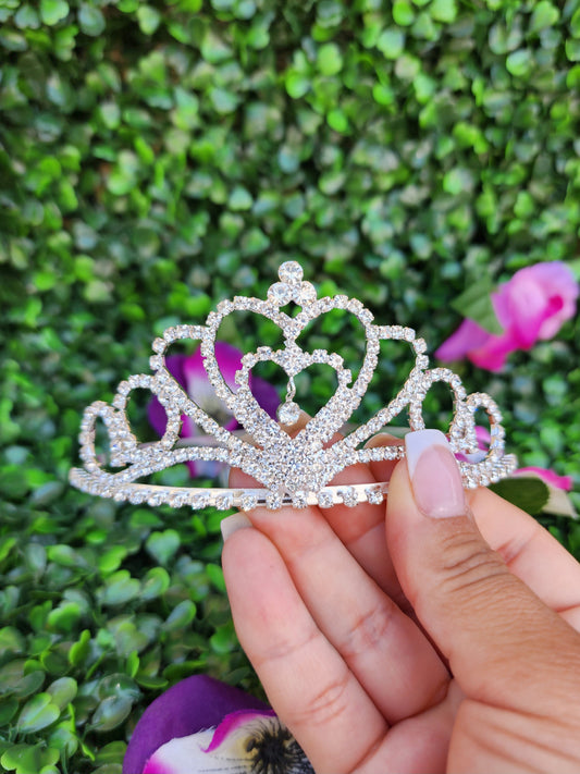 Kid's Silver Tiara with Silver Rhinestones (218)