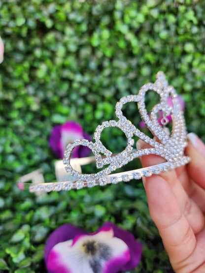 Kid's Silver Tiara with Silver Rhinestones (218)