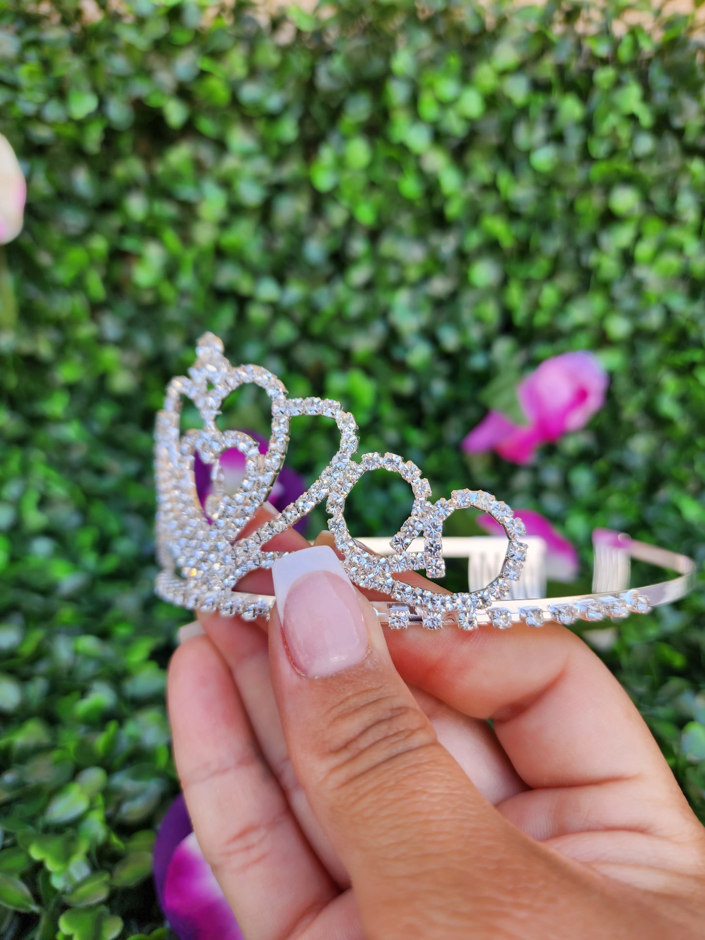 Kid's Silver Tiara with Silver Rhinestones (218)