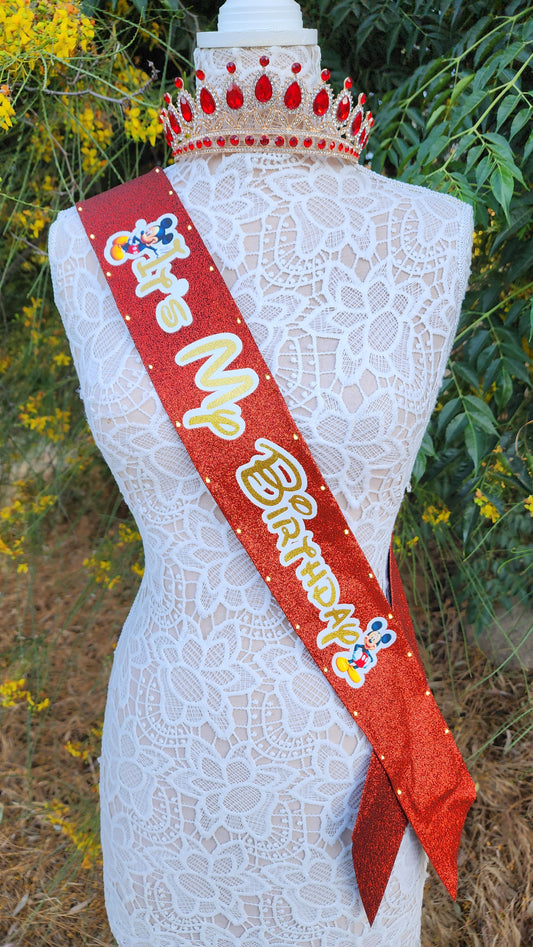 Boy Mouse Light Up Birthday Sash