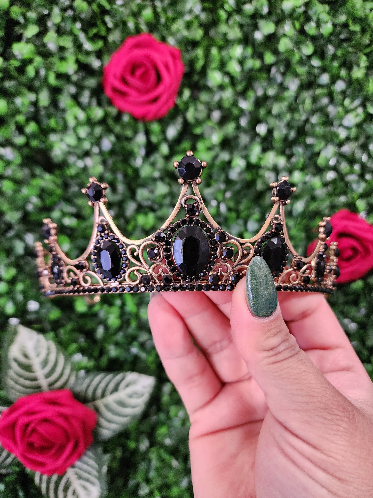 Bronze Tiara with Black Rhinestones (252)