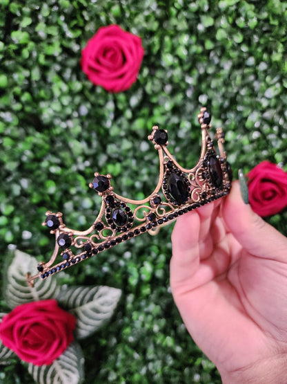 Bronze Tiara with Black Rhinestones (252)