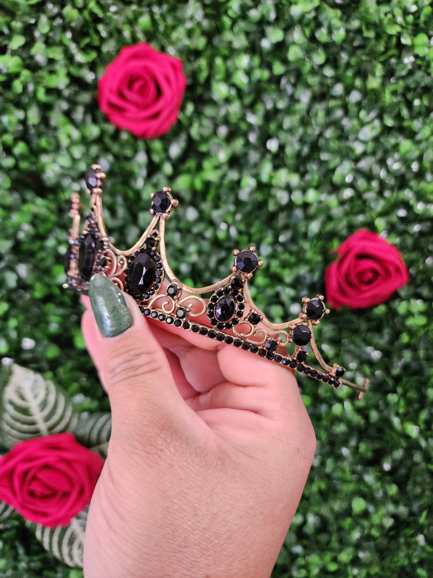 Bronze Tiara with Black Rhinestones (252)