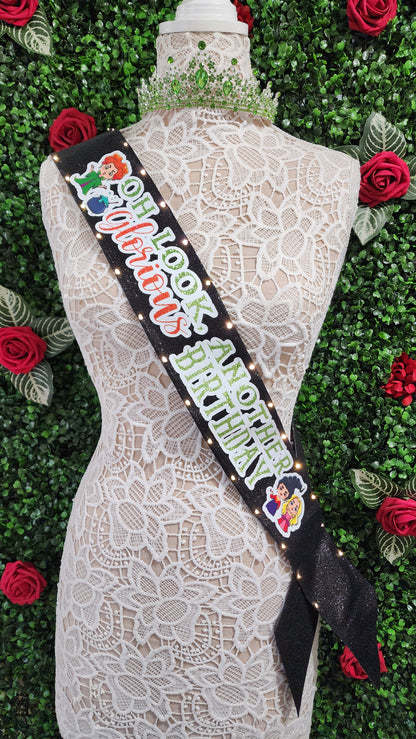 Witchy Sisters Light Up Birthday Sash