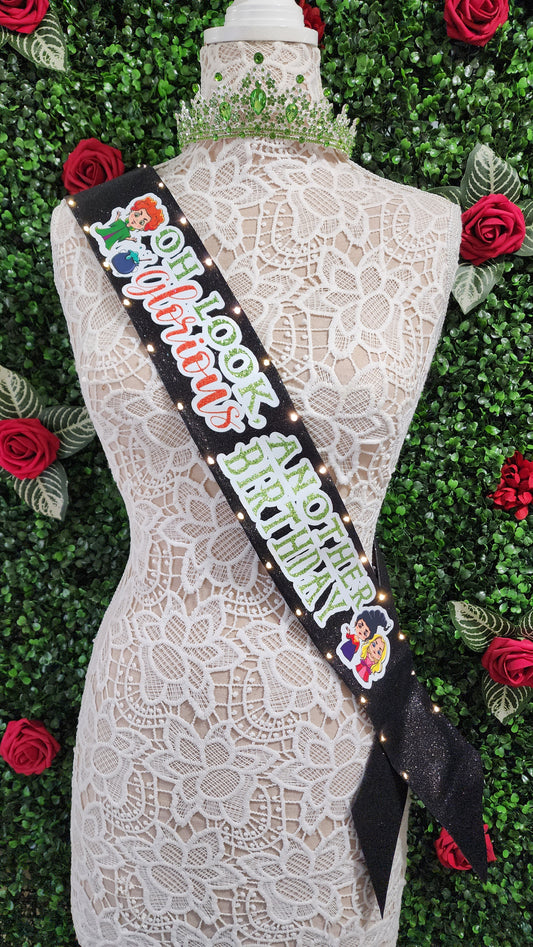 Witchy Sisters Light Up Birthday Sash