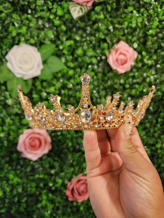 Gold Crown with Silver Rhinestones (149)