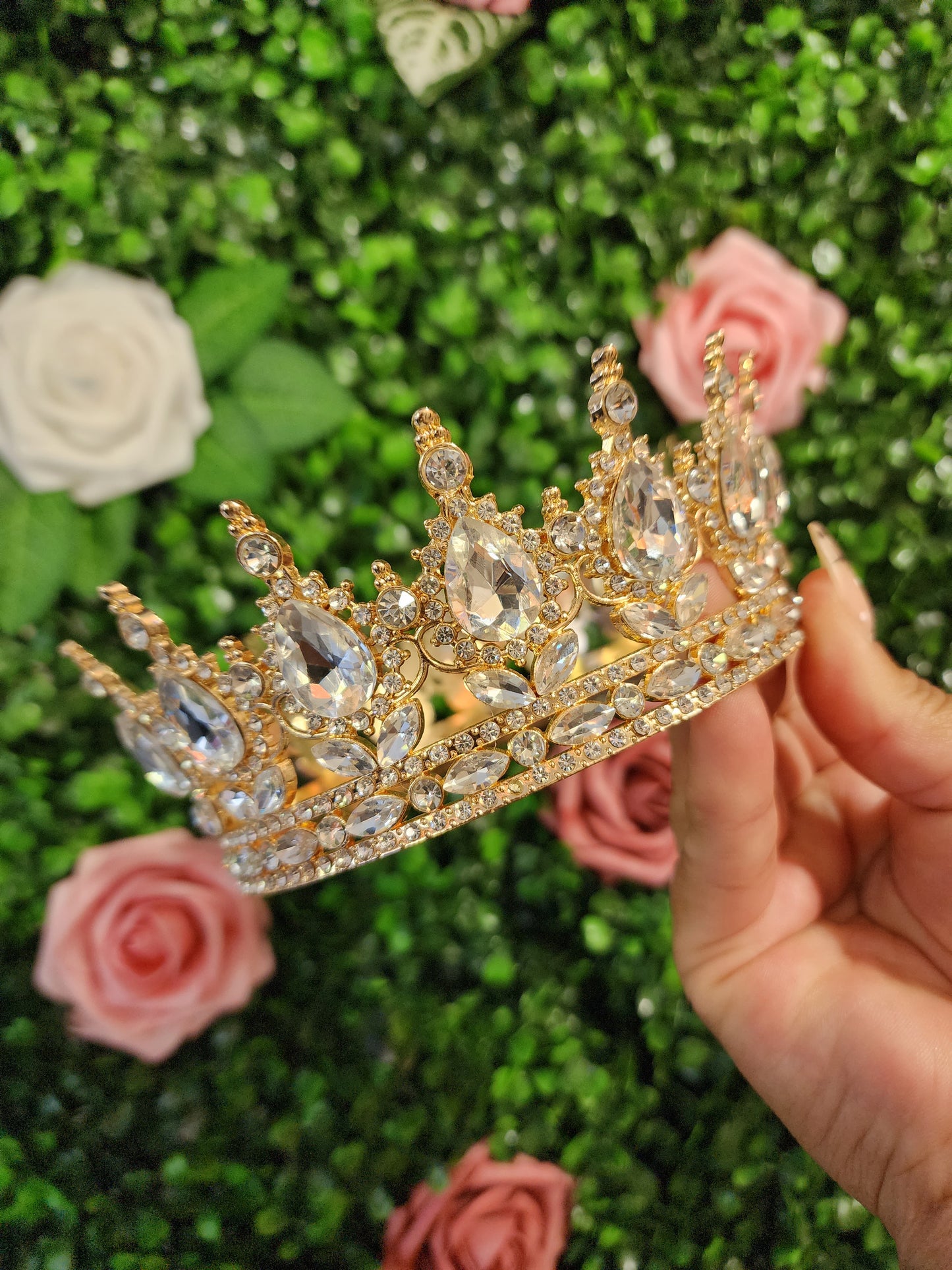 Gold Crown with Silver Rhinestones (83)