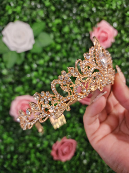 Kid's Rose Gold Tiara with Silver Rhinestones (147)