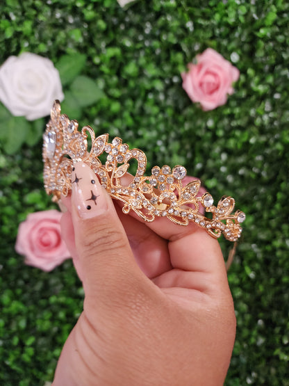 Kid's Rose Gold Tiara with Silver Rhinestones (147)