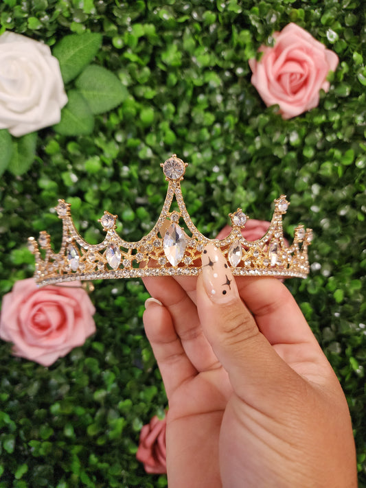 Gold Tiara with Silver Rhinestones (74)