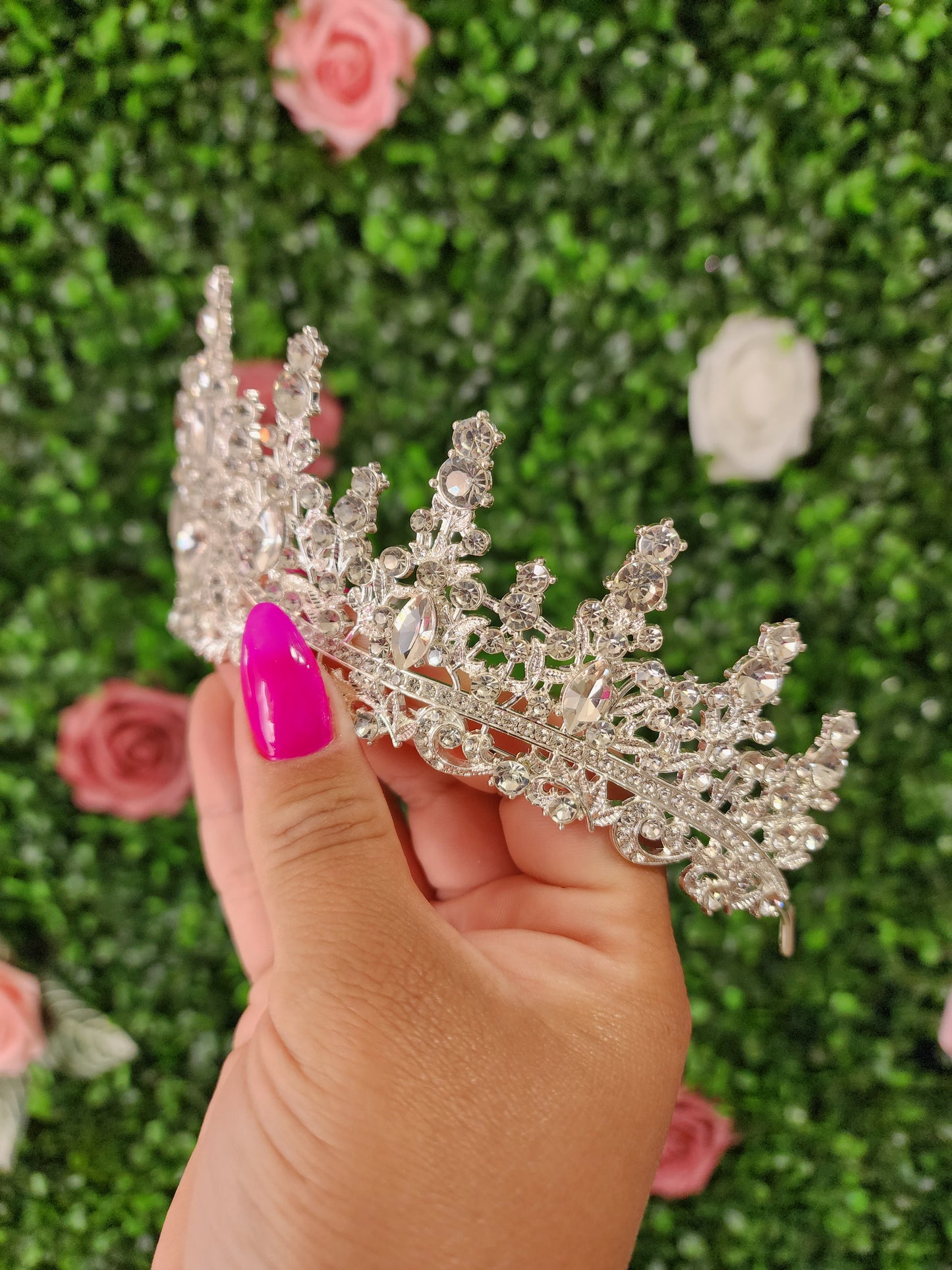 Silver Tiara with Silver Rhinestones (131)