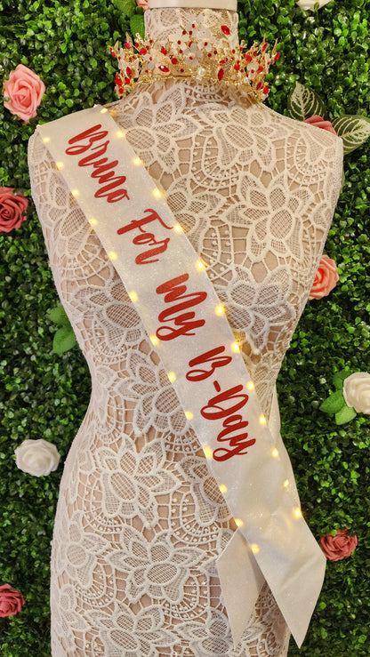 Custom Light-Up Sash (Extra Length OVER 66 inches)