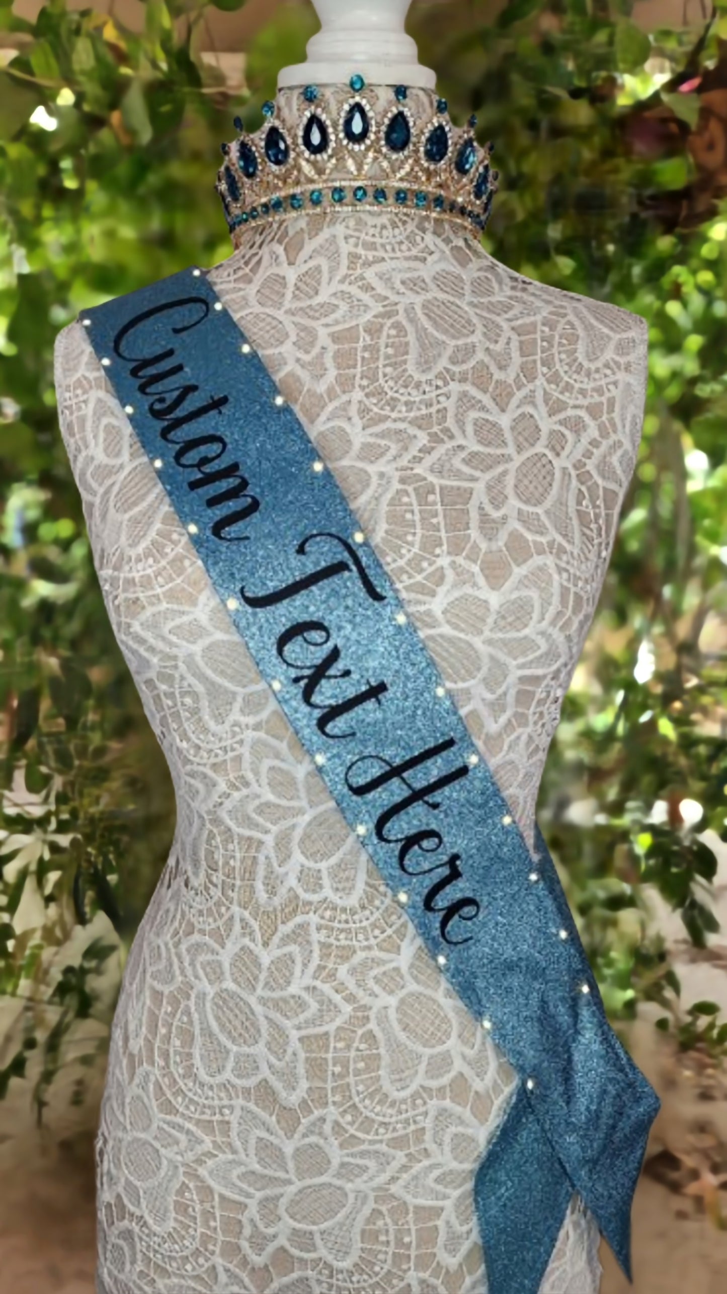 Custom Light-Up Sash with Boa Trim