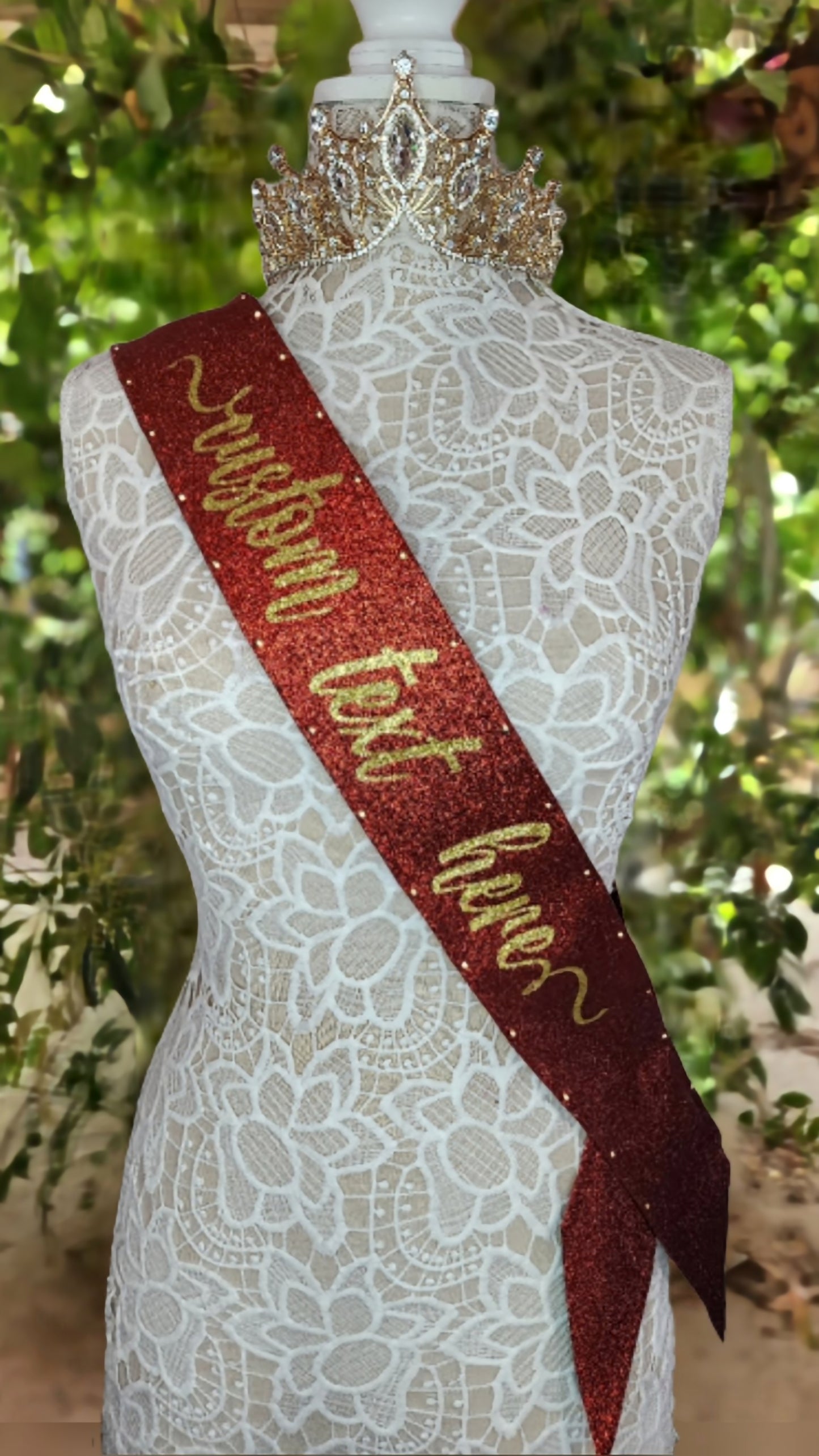 Custom Light-Up Sash with Boa Trim