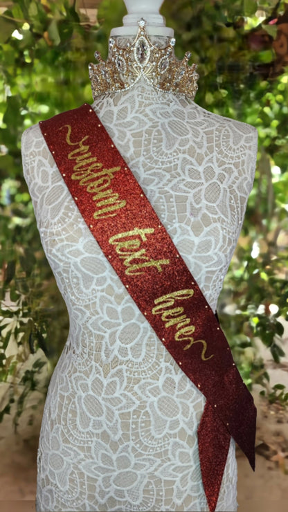 Custom Light-Up Sash with Boa Trim