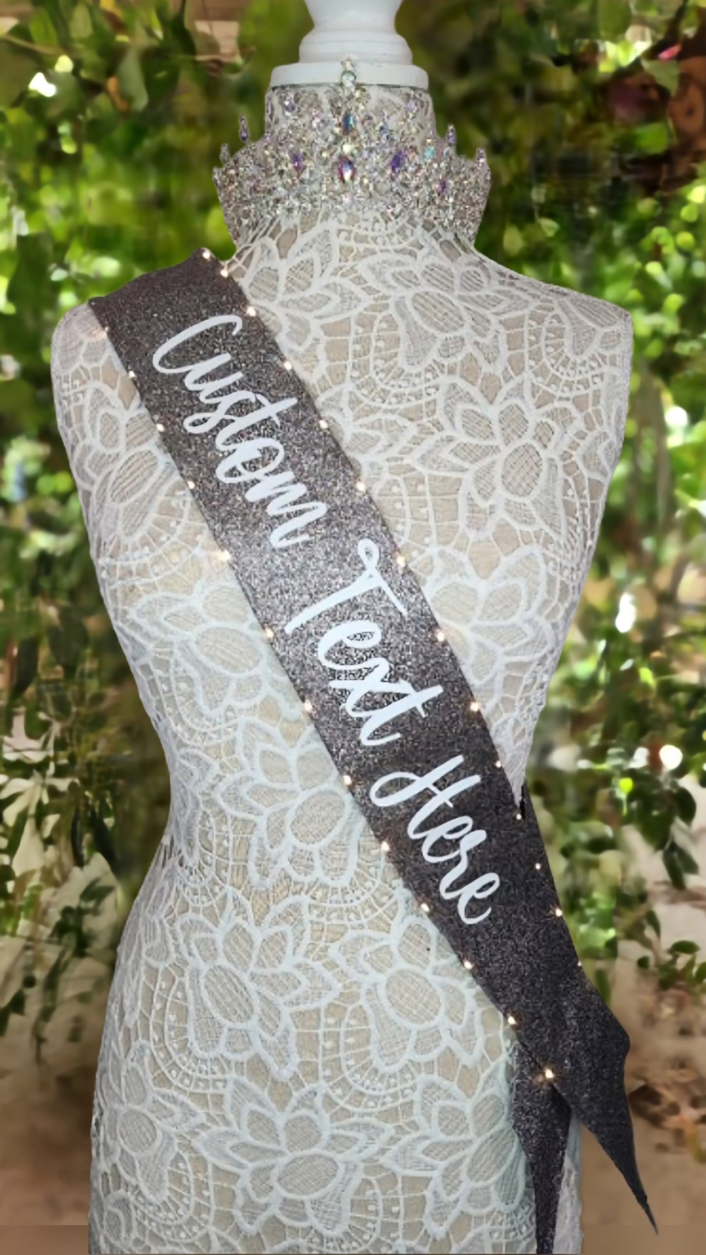 Custom Light-Up Sash with Boa Trim