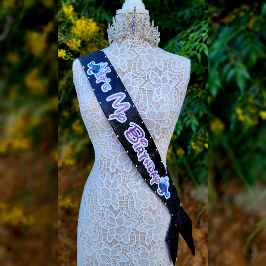 Sea Witch Light-Up Birthday Sash | Light Up Birthday Celebration LED Party Accessory