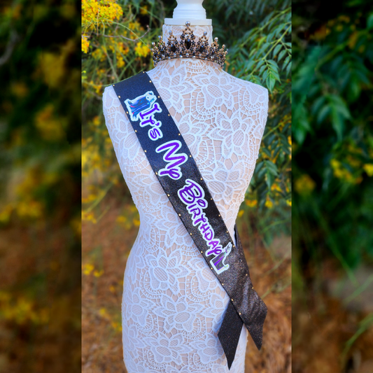 Evil Fairy Light Up Birthday Sash | Light Up Birthday Celebration LED Party Accessory