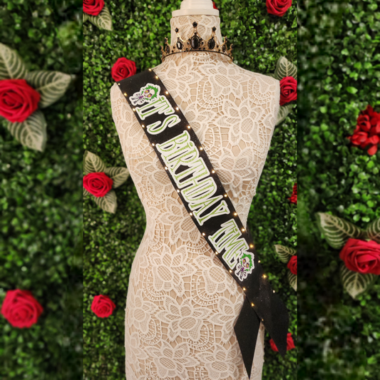 Beetle Phantom Light-Up Birthday Sash | Birthday Party Sash, Halloween Birthday Accessory