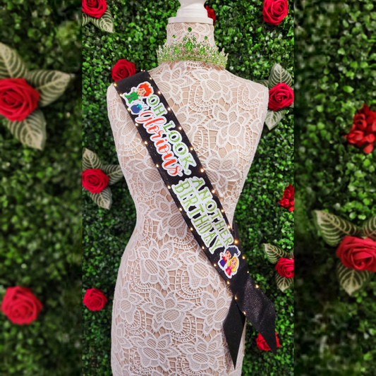 Witchy Sisters Light Up Birthday Sash | Birthday Party Sash, Halloween Birthday Accessory