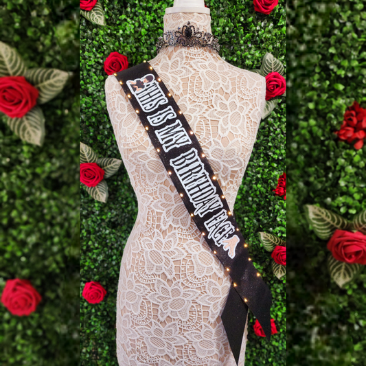 Women Crush Wednesday Light Up Birthday Sash | LED Birthday Party Sash, Halloween Birthday Accessory