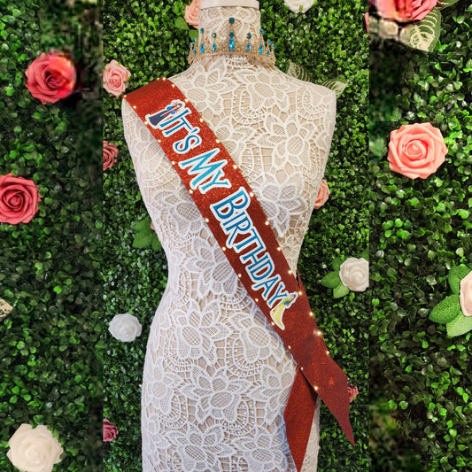 Fearless Warrior Princess Light-Up Birthday Sash | Light Up Birthday Celebration LED Party Accessory