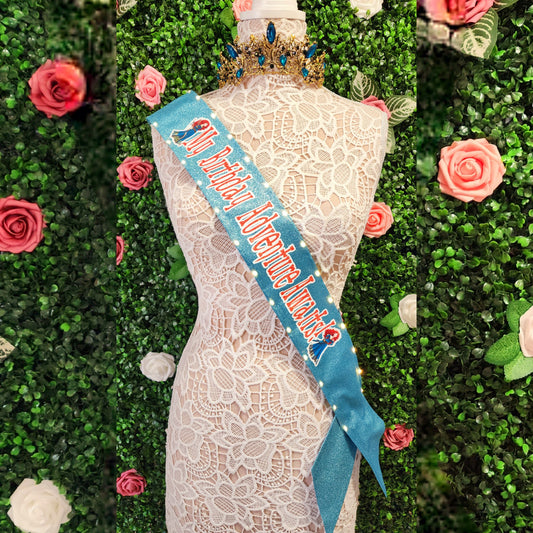 Courageous Princess Light Up Birthday Sash | Light Up Birthday Celebration LED Party Accessory